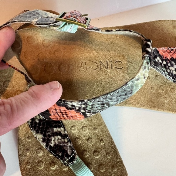 VIONIC PADEN SNAKE PRINT SANDAL SZ 9 MULTICOLOR COMFORT FOOTBED ORTHOTIC - Picture 2 of 5